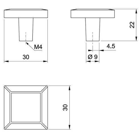 Uchwyt gałka meblowa GR015 kwadrat STARE ZŁOTO-2514
