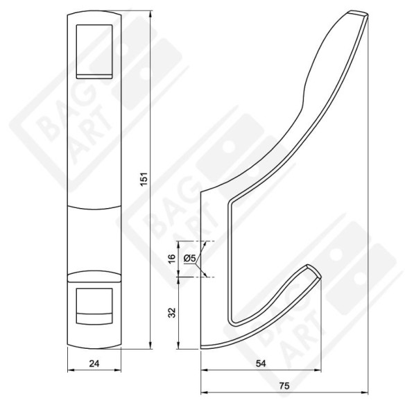 Wieszak meblowy Amix W007 satyna-2610