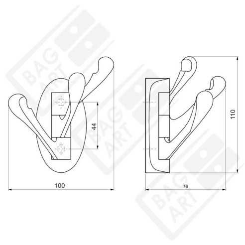 Wieszak meblowy Amix W010 Satyna-2611