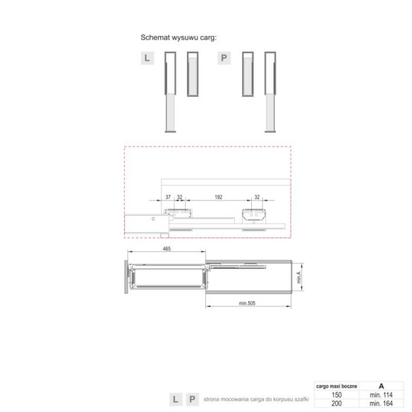 Kosz CARGO MAXIMA MAXI EVO Rejs BOCZNE 15cm - L-4381