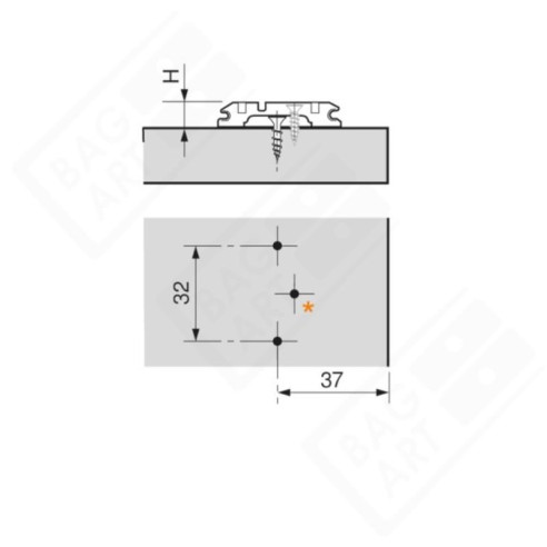 BLUM prowadnik clip 3mm 173L6130-4832