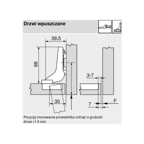 BLUM zawias 110° wewnętrzny clip BLUMOTION 71B3750-4513