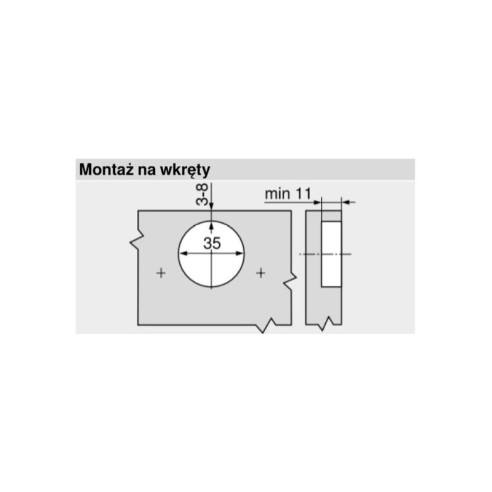 BLUM zawias 170° szeroki kąt otwarcia clip 71T6550-4835