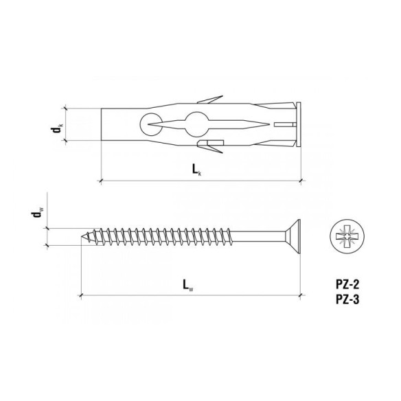 Kołek kołki rozporowe RU z wkrętem 6x60mm-4861