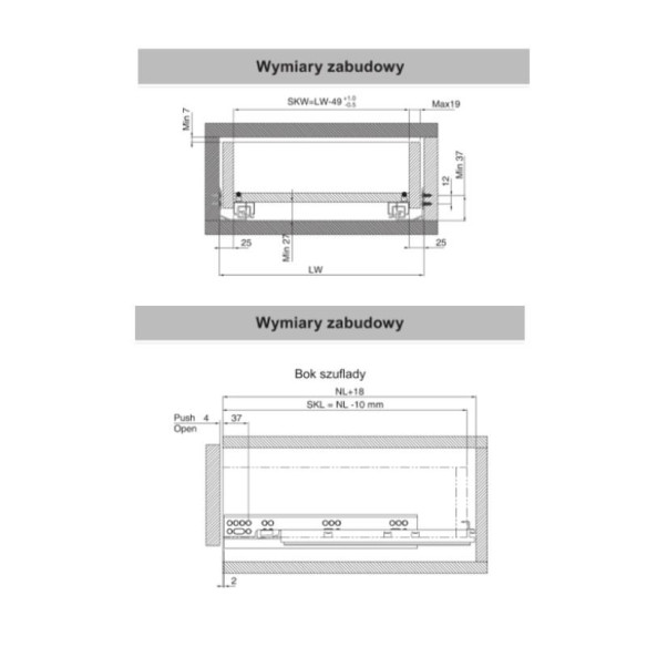 Prowadnice COMFORTSLIDE II 3D 350mm pełny wysuw-5404