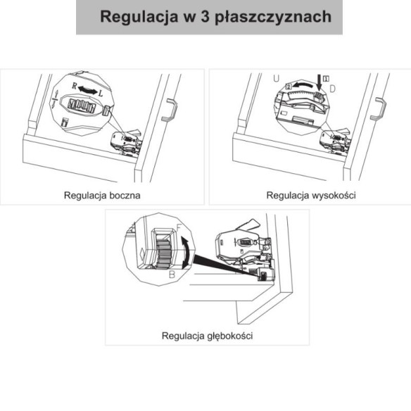 Prowadnice COMFORTSLIDE II 3D 450mm push open-5450