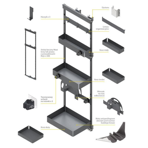 Kosz cargo HOUSE MASTER stelaż gospodarczy LEWY-5641