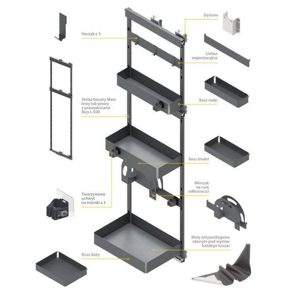 Kosz cargo HOUSE MASTER stelaż gospodarczy PRAWY-5648