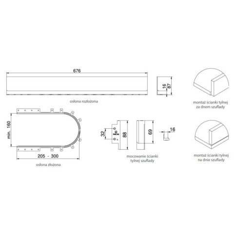 Osłona syfonu elastyczna tworzywo GRAFIT - REJS-5814