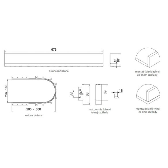 Osłona syfonu elastyczna tworzywo GRAFIT - REJS-5814