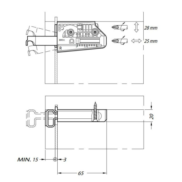 Zawieszka meblowa CAMAR 806 PRAWA 100kg na parę-5935