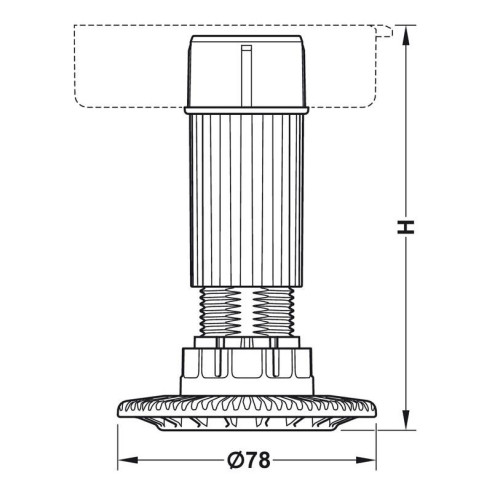 STOPKA meblowa AXILO h-80mm (70-100) HAFELE-5972
