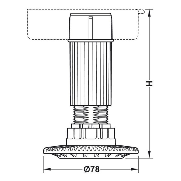 STOPKA meblowa AXILO h-80mm (70-100) HAFELE-5972