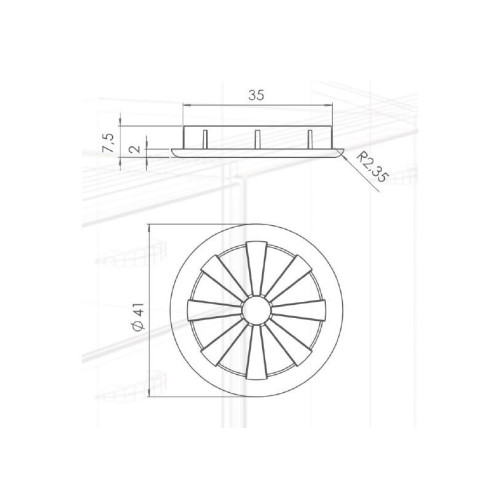 Wywietrznik do mebli SŁONECZKO BIAŁY 250szt-5100