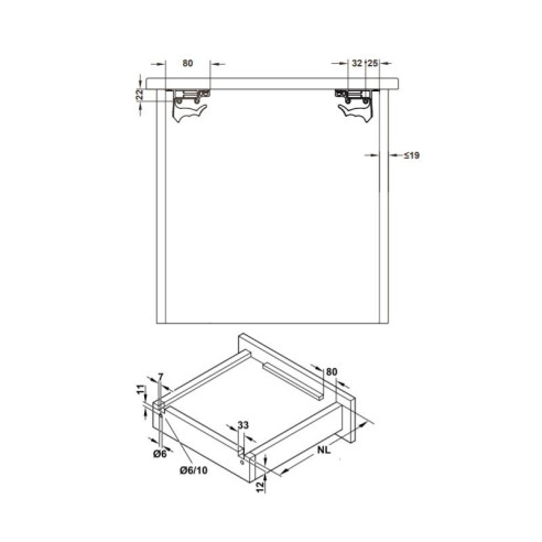 Prowadnice FAVORIT Q7 HAFELE 300mm/19mm PW-6149