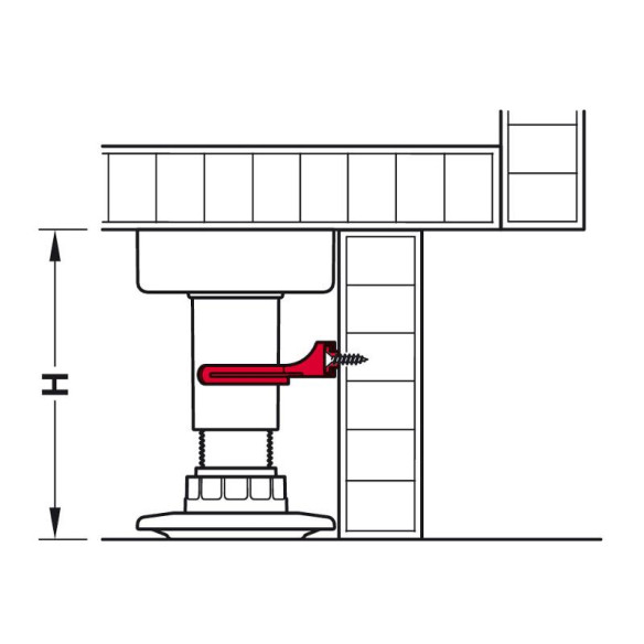 KLIP do cokołu do stopki AXILO HAFELE przykręcany-6161
