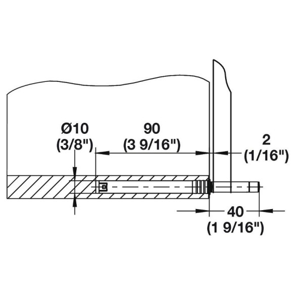 Odbojnik push to open HAFELE typ 2 szary 22-34N-6489