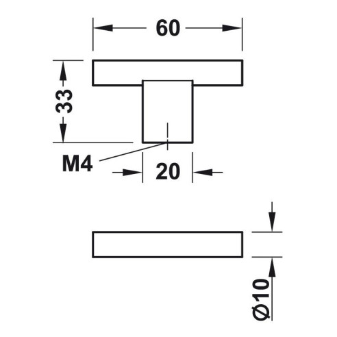 Uchwyt gałka TREND 60x33mm CZARNY szczotkowany-6635
