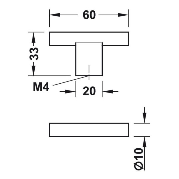 Uchwyt gałka TREND 60x33mm CZARNY szczotkowany-6635