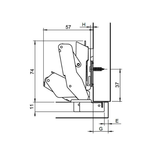 Zawias METALLA+ HAFELE szeroki kąt 155° SOFT 3D-6666