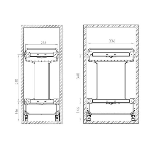 Cargo mini HAFELE CHROM 30cm 2p MATRIX S-6622