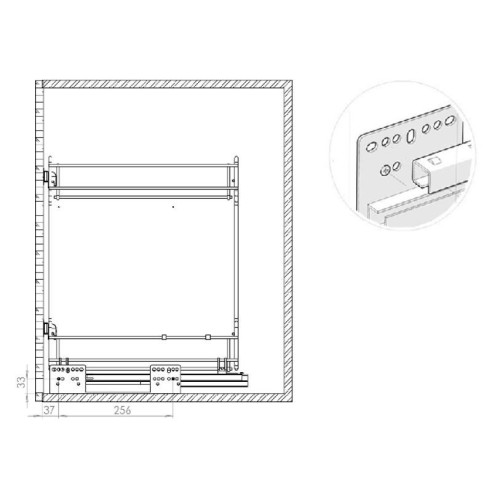 Cargo mini HAFELE CHROM 40cm 2p MATRIX S-6764