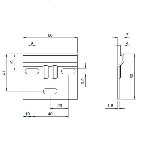 Płytka ścienna do zawieszek UNIWERSALNA 60mm-6850