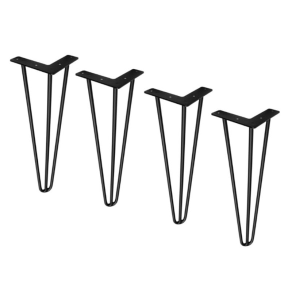 Noga meblowa 406mm CZARNY MAT LOFT - komplet-8096