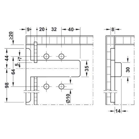 Zawieszka meblowa CAMAR 807 RV 240kg LEWA-8136