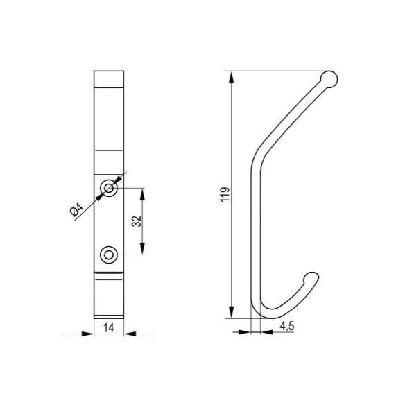 Wieszak meblowy REJS WAL01 ALUMINIUM-8272