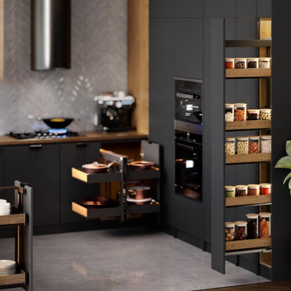 Cargo mini boczne REJS Puro LEWE 20cm CZARNY/DĄB-8422