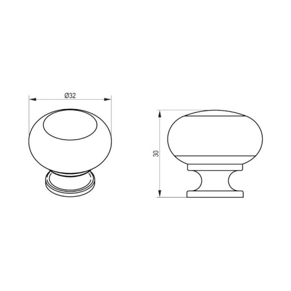 Gałka meblowa VITO Rejs MIEDŹ fi32-8956