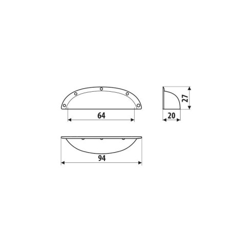 Uchwyt muszelka UP01 64mm Gamet STARE ZŁOTO-8910