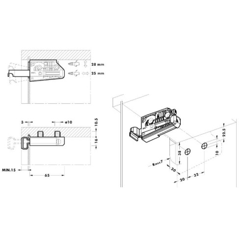 Zawieszki CAMAR 806 + zaślepki białe - komplet P/L-9059