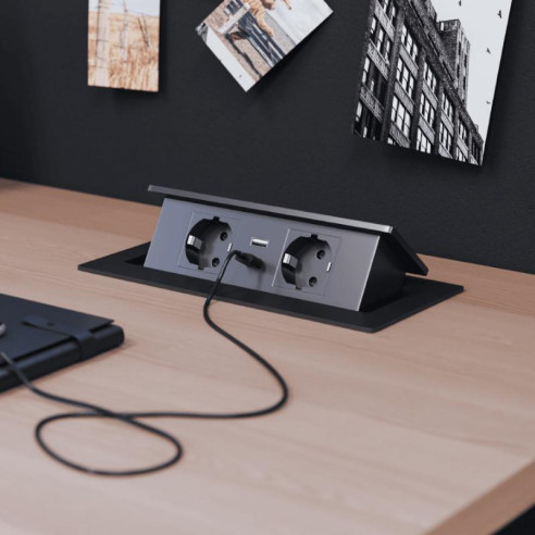 Przedłużacz Elektrima Kwadro 3x230V CZARNY-9264