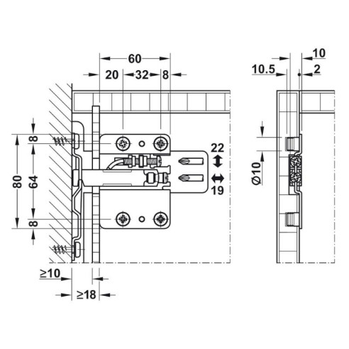 Zawieszka meblowa CAMAR 807 240kg LEWA-9324