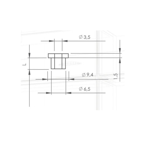 Tulejka do szyby Z KOŁNIERZEM 4,5mm 10szt.-9588