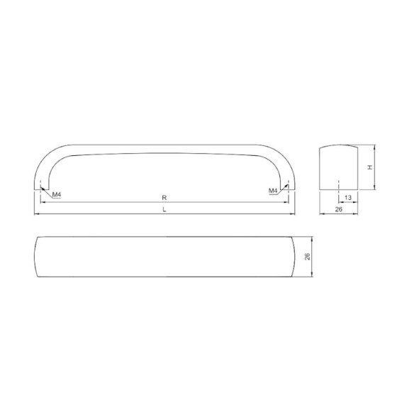 Uchwyt meblowy A010 128mm ALUMINIUM-9731