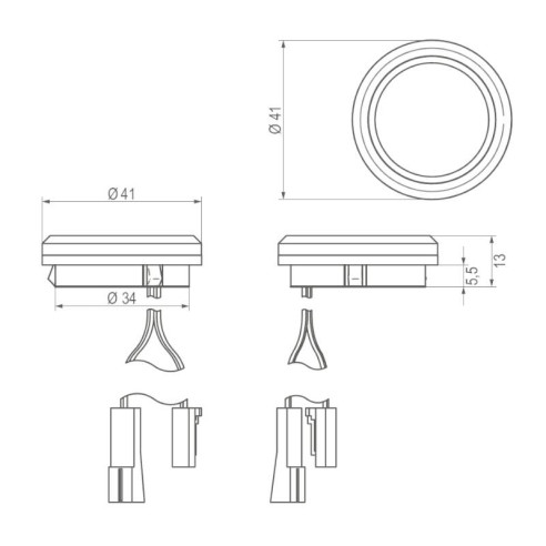 Włącznik LED przyciskowy W04 CZARNY/CHROM-9818