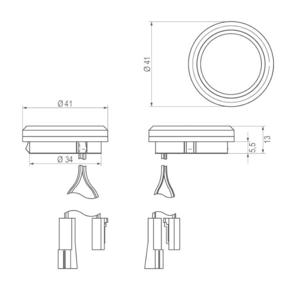 Włącznik LED przyciskowy W04 CZARNY/CHROM-9818
