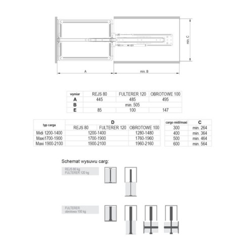 CARGO MIDI Rejs 30cm/4 120-140cm SZARY - KOMPLET-9859