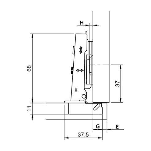 Zawias METALLA+ HAFELE nakładany 110° - 250szt-10576