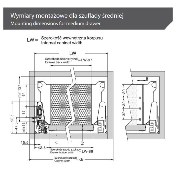 SYSTEMBOX TB10 Amix 500mm ŚREDNIA h135mm SZARA-10797