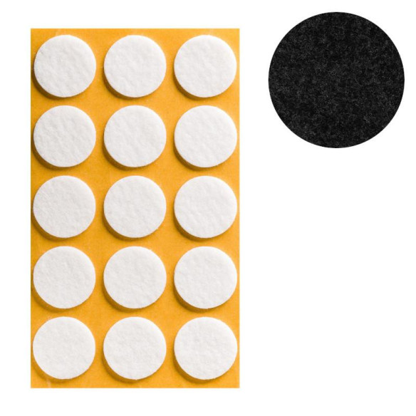 Podkładka filcowa CZARNA koło 30mm - 15szt.-10939