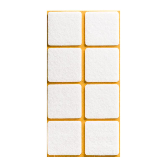 Podkładka filcowa BIAŁA kwadrat 38mm - 8szt.-11012