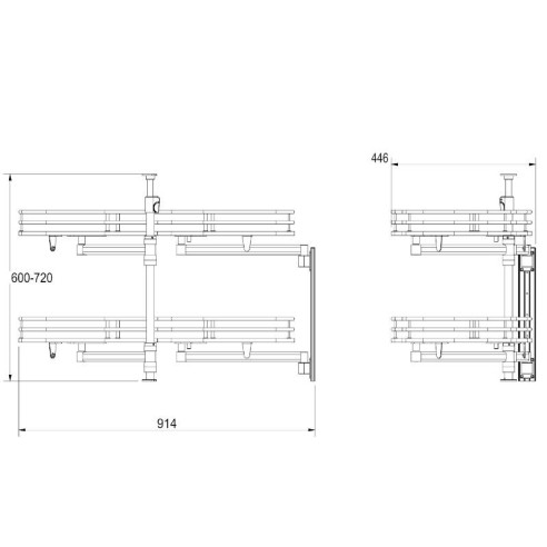 Nerka corner LEWY 500mm GN-1000 soft ANTRACYT-11071