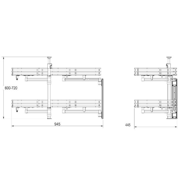 Nerka corner LEWY 600mm GN-1200 soft ANTRACYT-11083