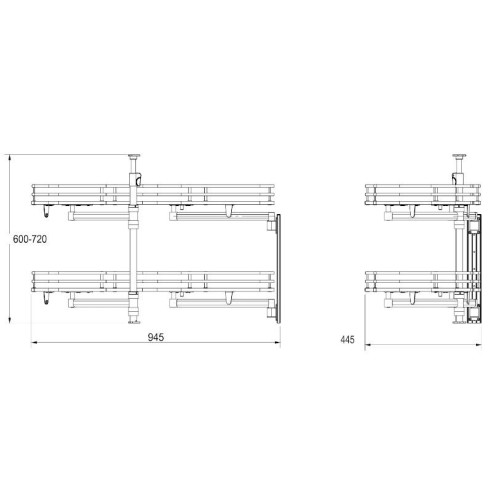 Nerka corner PRAWY 600mm GN-1200 soft ANTRACYT-11075