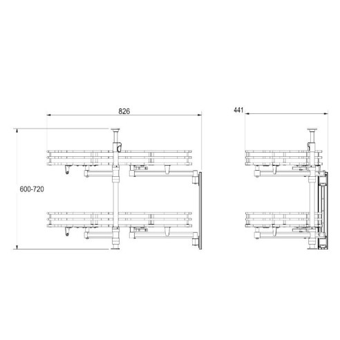 Nerka corner LEWY 450mm GN-900 soft ANTRACYT-11055