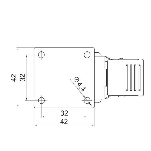Kółko meblowe Supra Rejs fi35 BEZ HAMULCA 30kg-11381